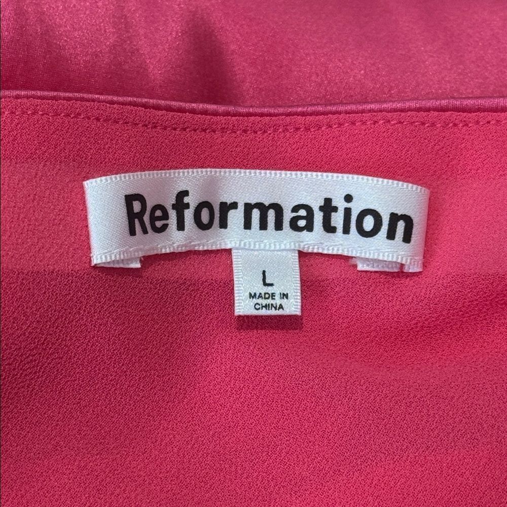 NWT Reformation Johanna Dress Silk Pink Large - Picture 11 of 13